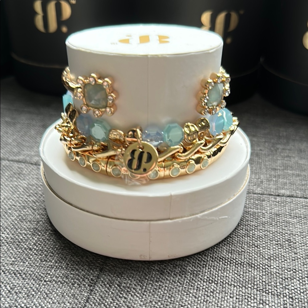 Gold and Blue Baroque-Inspired Bracelet